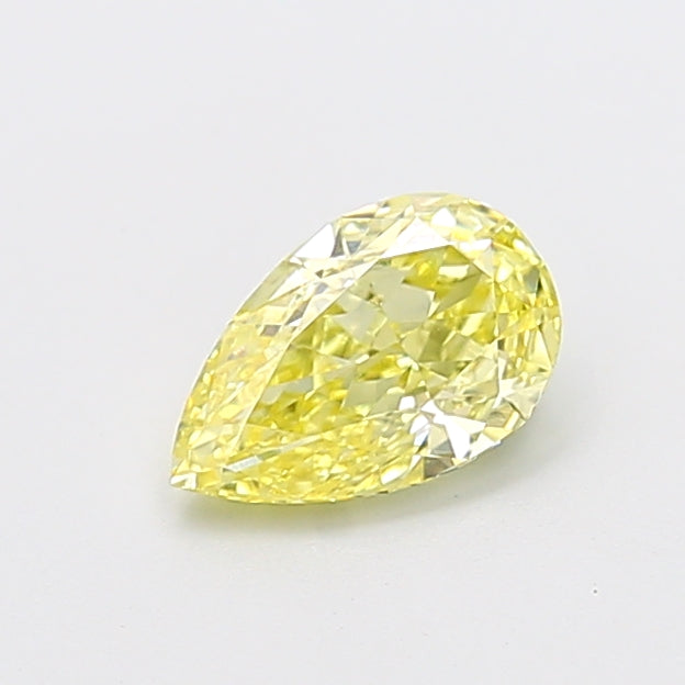 1.07 carat fancy intense yellow pear lab grown diamond VS1 clarity