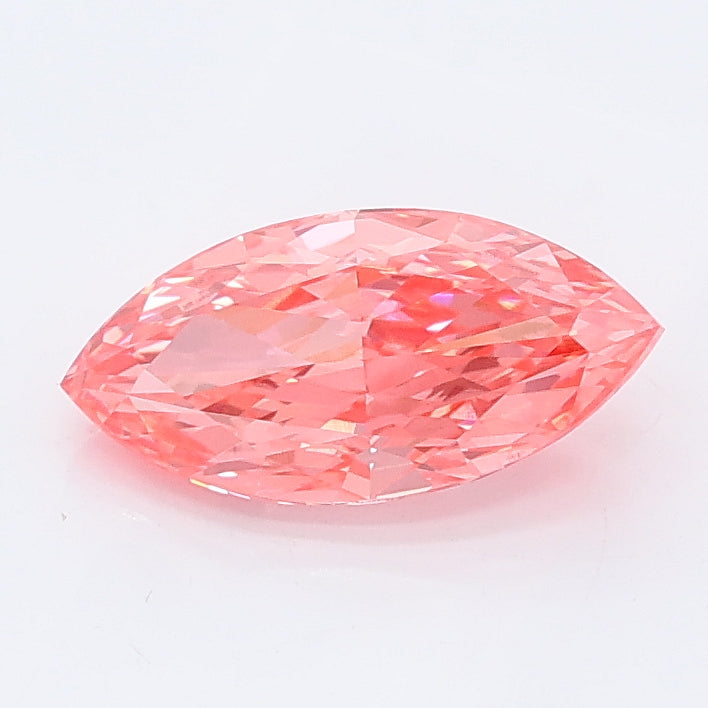 1.00 carat fancy vivid pink marquise lab grown diamond VS1 clarity