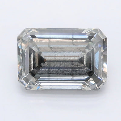 2.06 carat very light gray emerald lab grown diamond I2 clarity