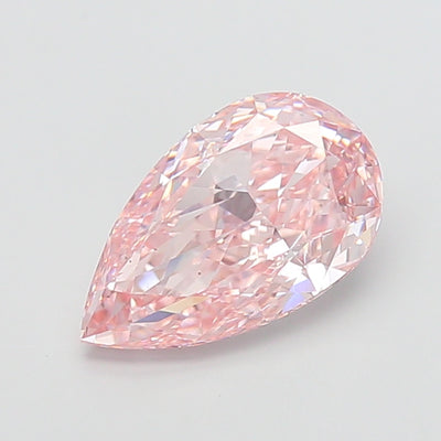 5.02 carat fancy intense pink pear lab grown diamond VS1 clarity