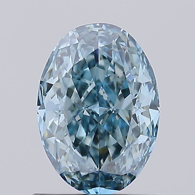 1.01 carat fancy vivid blue oval lab grown diamond VVS2 clarity