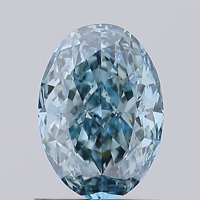 1.01 carat fancy vivid blue oval lab grown diamond VVS2 clarity