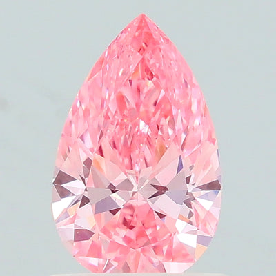 0.77 carat fancy vivid pink pear lab grown diamond VVS2 clarity