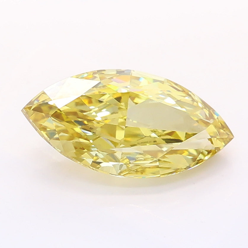 2.00 carat fancy intense yellow marquise lab grown diamond VVS2 clarity