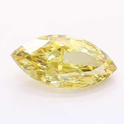 2.00 carat fancy intense yellow marquise lab grown diamond VVS2 clarity