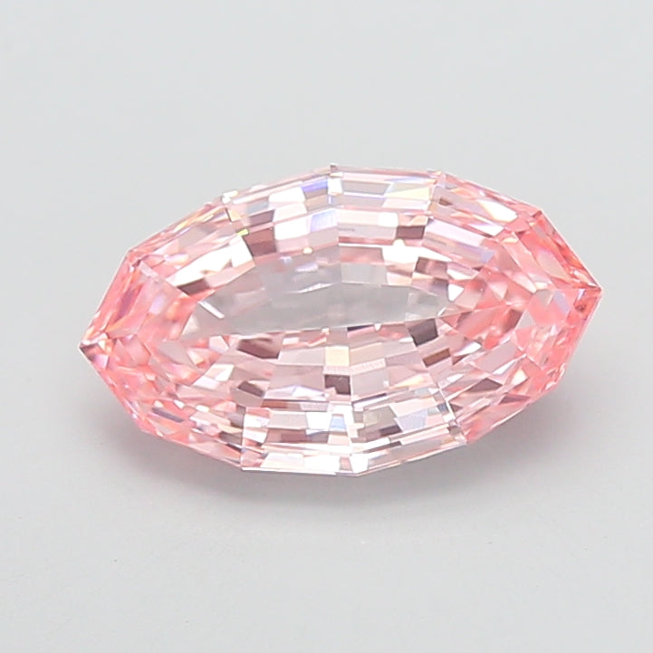 4.06 carat fancy intense pink oval lab grown diamond VVS2 clarity