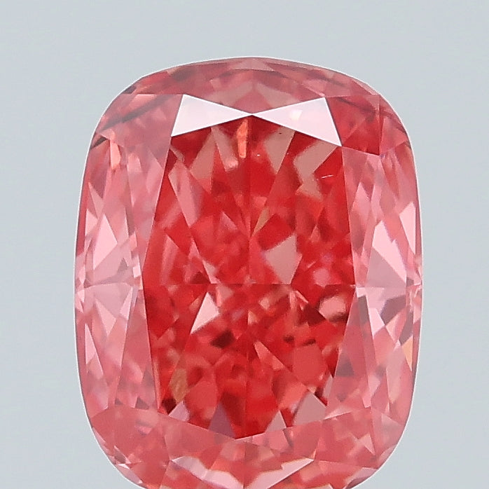 0.92 carat fancy vivid pink cushion lab grown diamond SI1 clarity