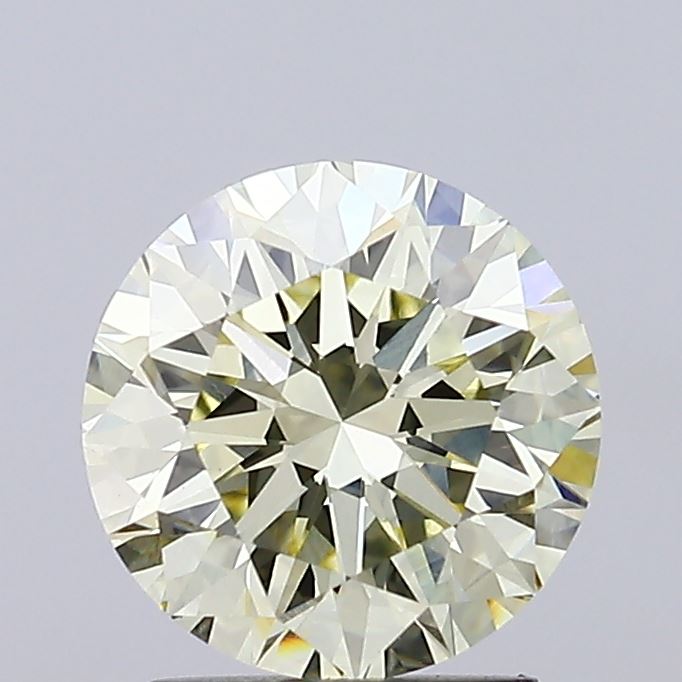 2.03 carat light yellow round lab grown diamond VVS2 clarity
