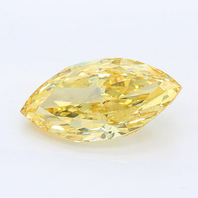2.61 carat fancy intense yellow marquise lab grown diamond SI1 clarity