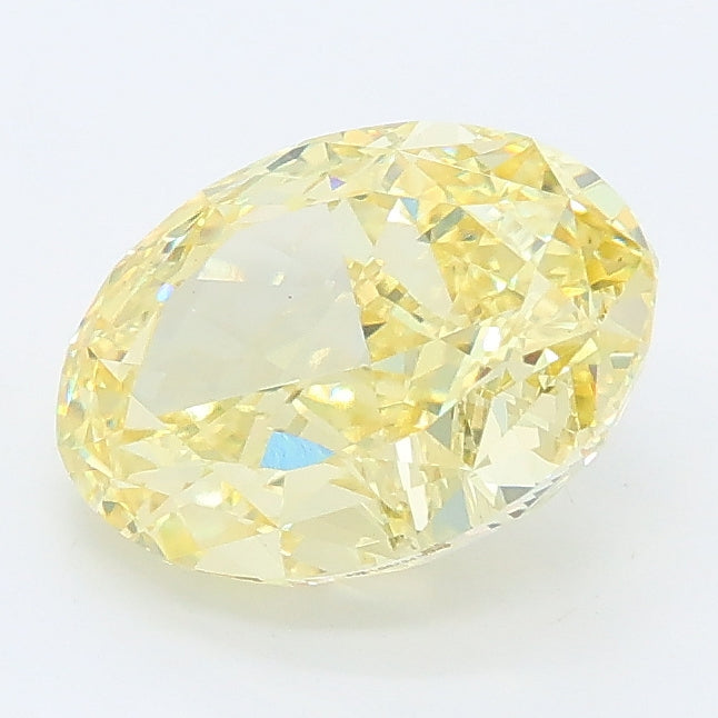 2.28 carat fancy intense yellow oval lab grown diamond VS1 clarity