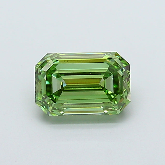 2.01 carat fancy vivid green emerald lab grown diamond VS1 clarity