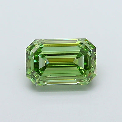 2.01 carat fancy vivid green emerald lab grown diamond VS1 clarity