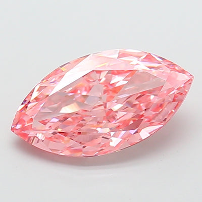 5.02 carat fancy vivid pink marquise lab grown diamond VVS2 clarity