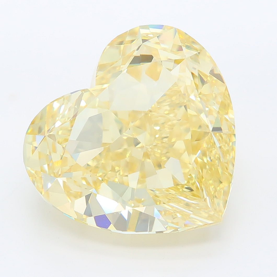 11.02 carat fancy yellow heart lab grown diamond VVS2 clarity