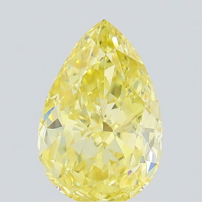 0.70 carat fancy intense yellow pear lab grown diamond VS1 clarity