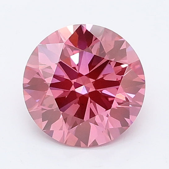 1.02 carat fancy vivid pink round lab grown diamond VS1 clarity