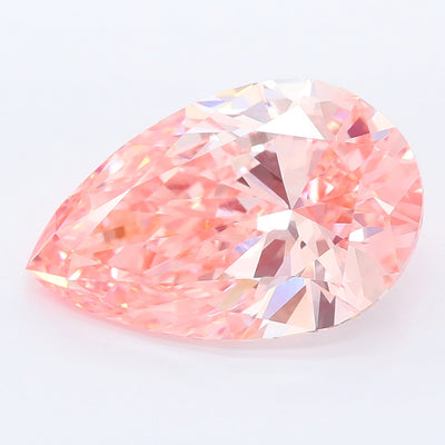 6.04 carat fancy vivid pink pear lab grown diamond VVS2 clarity