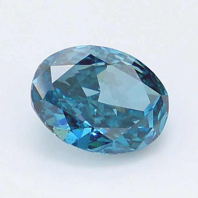 1.54 carat fancy vivid blue oval lab grown diamond SI1 clarity