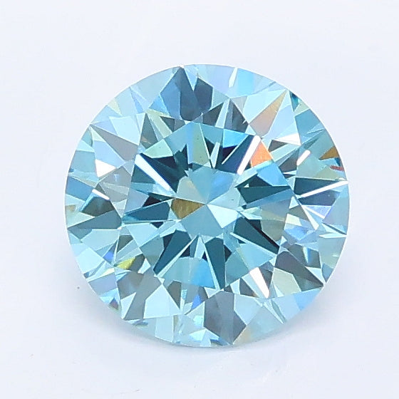 1.00 carat fancy vivid blue round lab grown diamond VS1 clarity