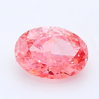 1.16 carat fancy vivid pink oval lab grown diamond VVS2 clarity