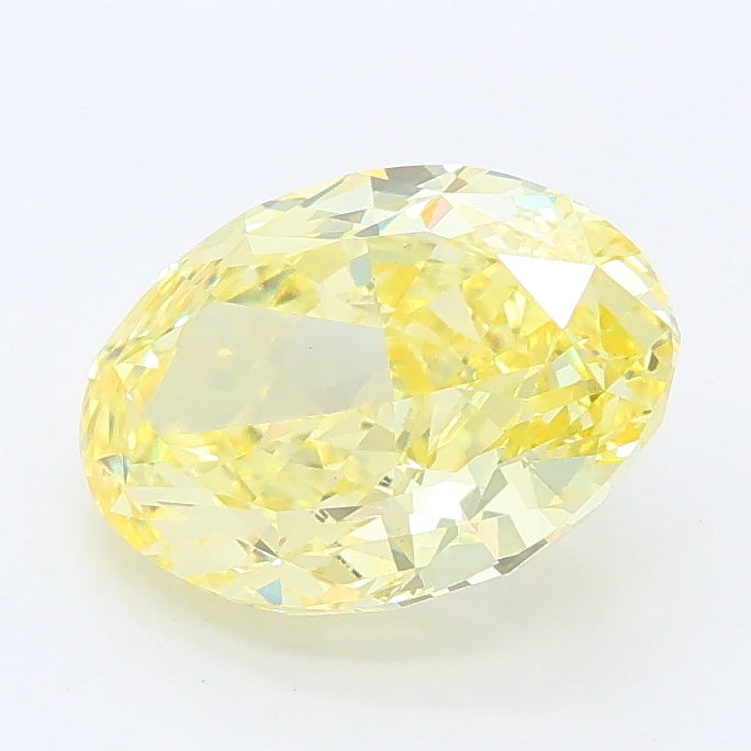 2.22 carat fancy intense yellow oval lab grown diamond VS1 clarity
