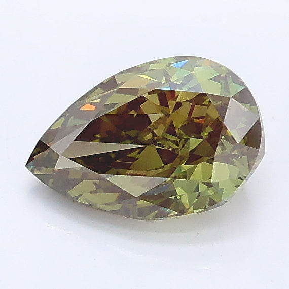 1.03 carat fancy deep green pear lab grown diamond VS1 clarity