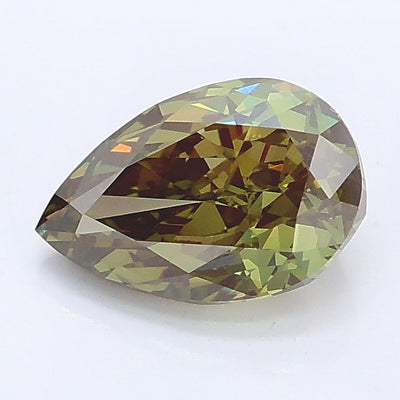 1.03 carat fancy deep green pear lab grown diamond VS1 clarity