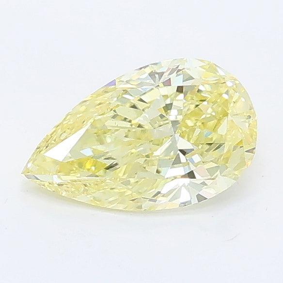 0.59 carat fancy intense yellow pear lab grown diamond VS1 clarity