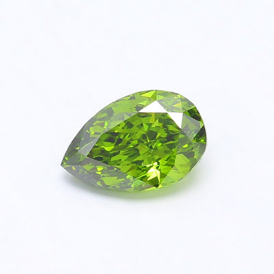 1.03 carat fancy vivid green pear lab grown diamond VS1 clarity