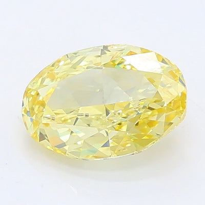 1.06 carat fancy intense yellow oval lab grown diamond VVS2 clarity