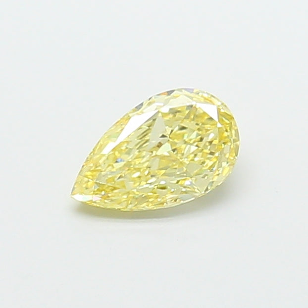 1.01 carat fancy yellow pear lab grown diamond VVS2 clarity
