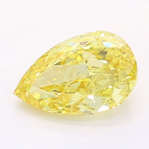 1.06 carat fancy intense yellow pear lab grown diamond VS1 clarity
