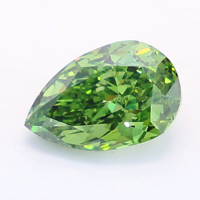 1.66 carat fancy vivid green pear lab grown diamond VVS2 clarity