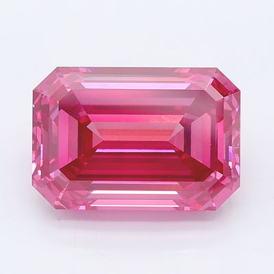 3.38 carat fancy vivid pink emerald lab grown diamond VS1 clarity