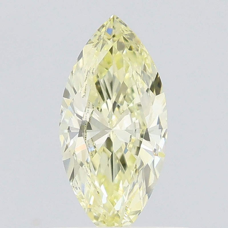 0.47 carat fancy light yellow marquise lab grown diamond VVS2 clarity