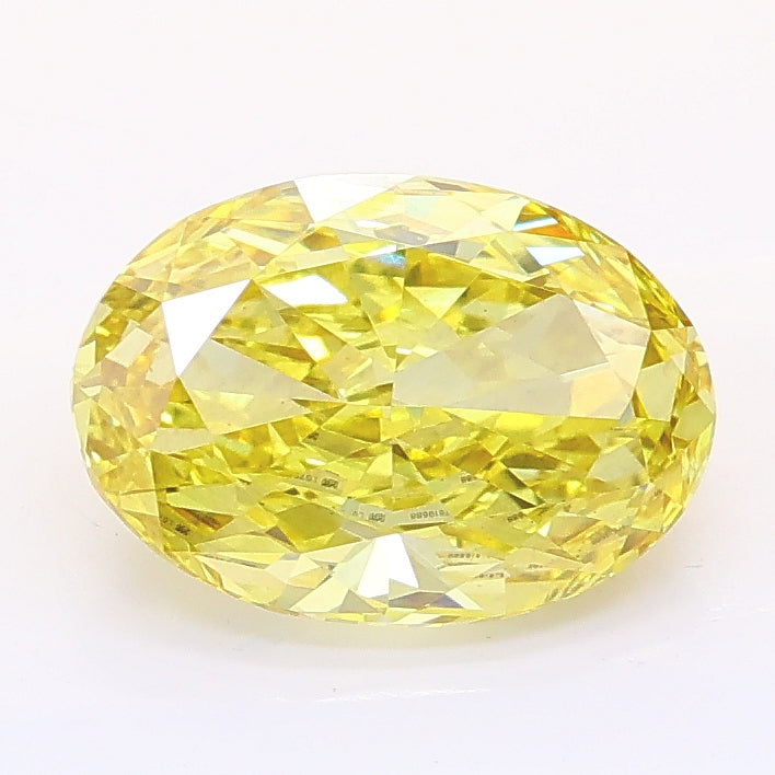 2.04 carat fancy vivid yellow oval lab grown diamond VS2 clarity