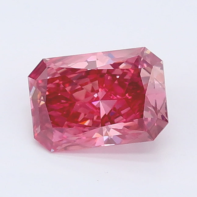 1.05 carat fancy deep pink radiant lab grown diamond VS2 clarity