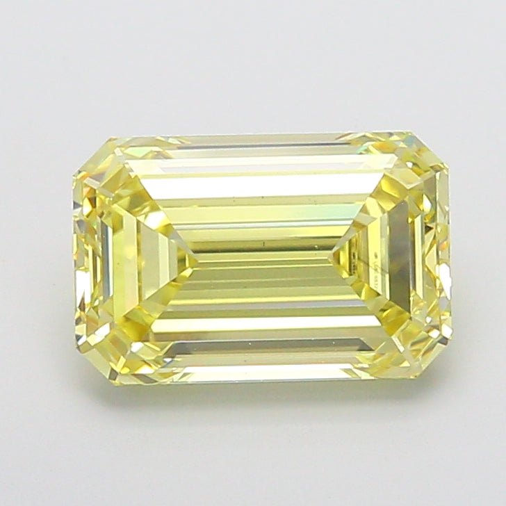 5.01 carat fancy intense yellow emerald lab grown diamond VS1 clarity