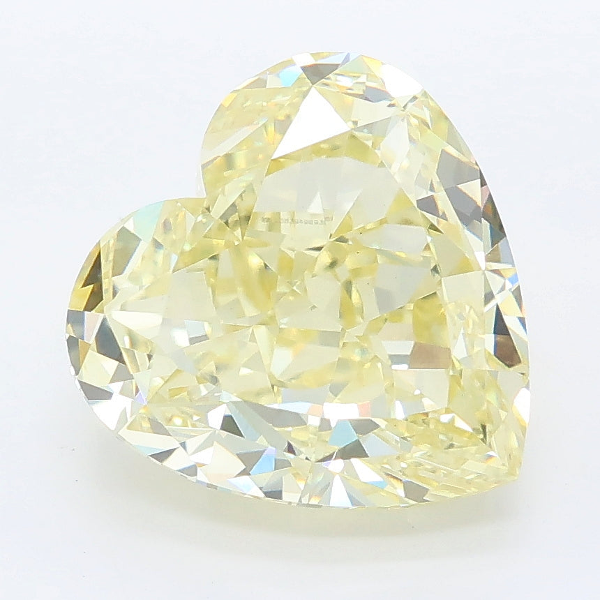 5.77 carat fancy yellow heart lab grown diamond VS1 clarity