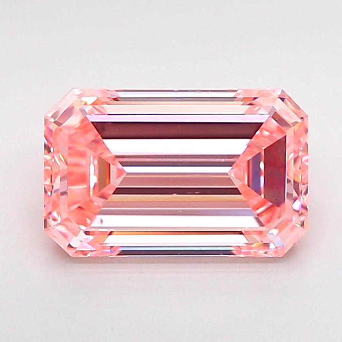 2.01 carat fancy intense pink emerald lab grown diamond VS2 clarity