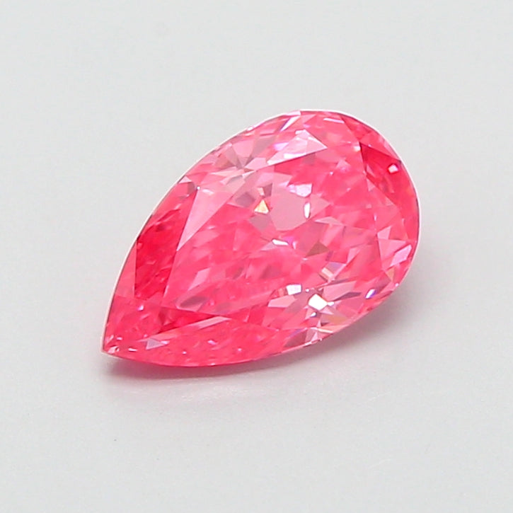 1.08 carat fancy vivid pink pear lab grown diamond VVS2 clarity