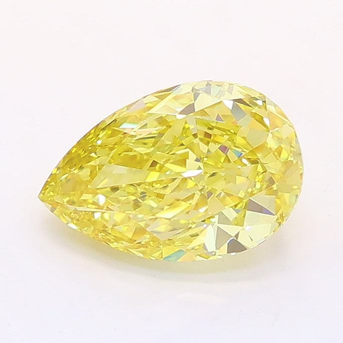 1.43 carat fancy yellow pear lab grown diamond VVS2 clarity