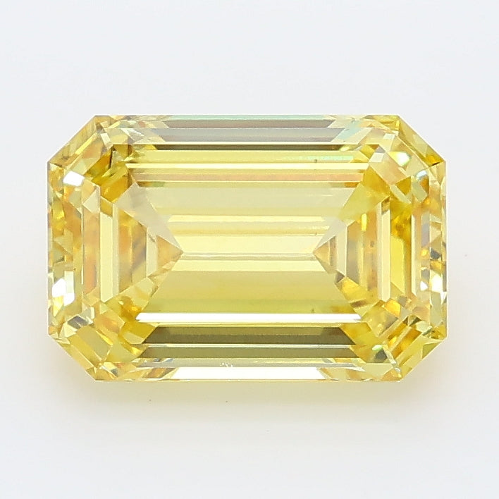 2.19 carat fancy intense yellow emerald lab grown diamond VS1 clarity