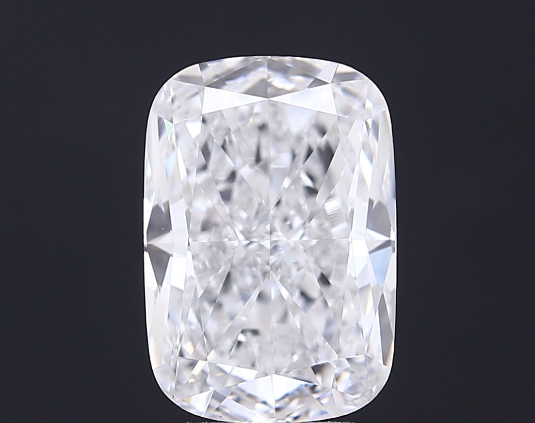 6.05 carat cushion lab grown diamond E color VVS2 clarity
