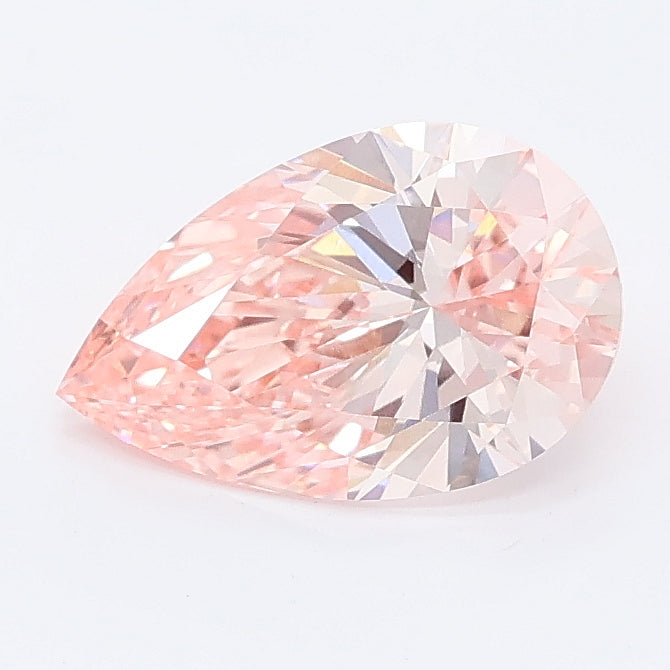 1.26 carat fancy vivid pink pear lab grown diamond VVS2 clarity