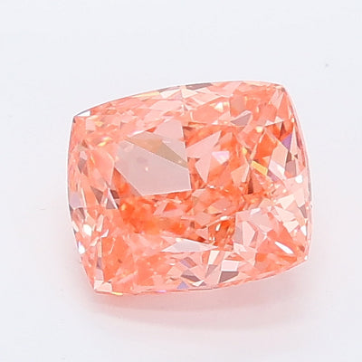 1.00 carat fancy vivid pink cushion lab grown diamond VS1 clarity