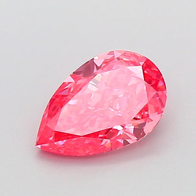 1.18 carat fancy vivid pink pear lab grown diamond VS1 clarity