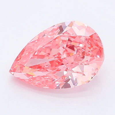 1.08 carat fancy vivid pink pear lab grown diamond VS1 clarity