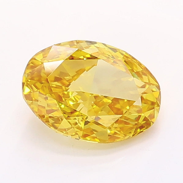 1.04 carat fancy intense brownish yellow oval lab grown diamond VS1 clarity