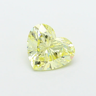 1.52 carat fancy yellow heart lab grown diamond VVS2 clarity